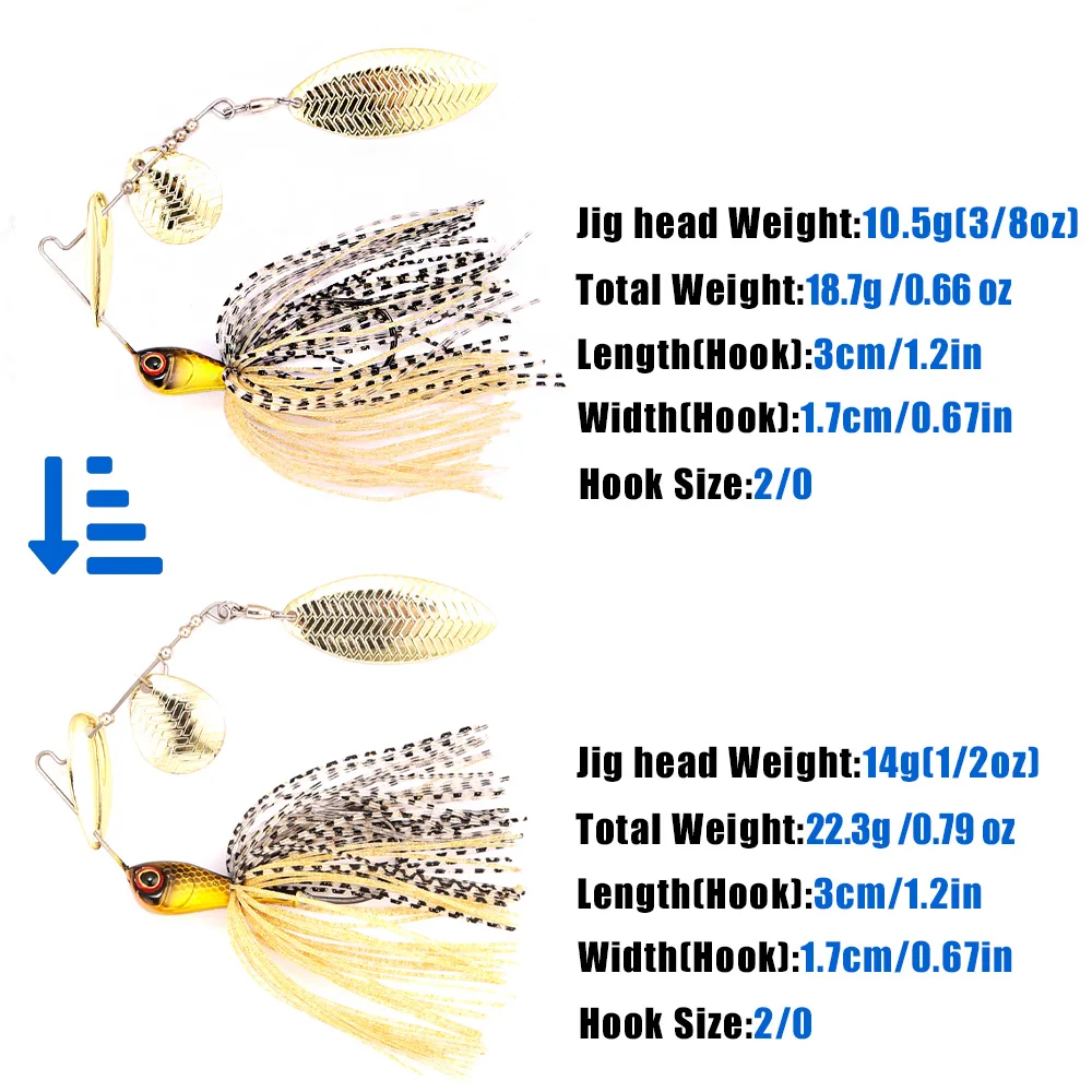B&U 메탈 블레이드 낚시 미끼 스피너베이트 컬러풀 스 - Fishing Lure Blade Bait 리뷰 및 가격