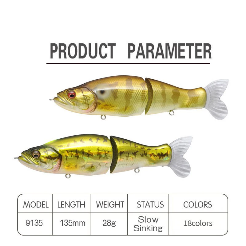스윔베이트 낚시 루어 135mm 31g 멀티 조인트 슬 - Fishing Lure Jerkbait 리뷰 및 가격
