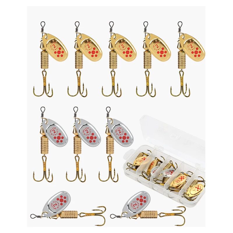 JSFUN 10개입 스피너 루어 세트, 회전날, 스테인 - Fishing Lure Blade Bait 리뷰 및 가격